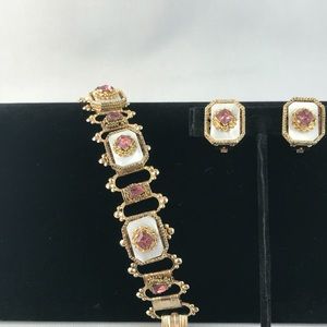 Vintage bracelet and clip earrings